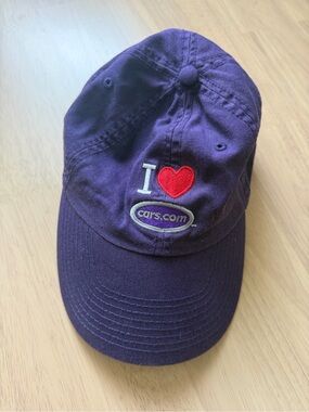 I love cars.com purple vintage hat